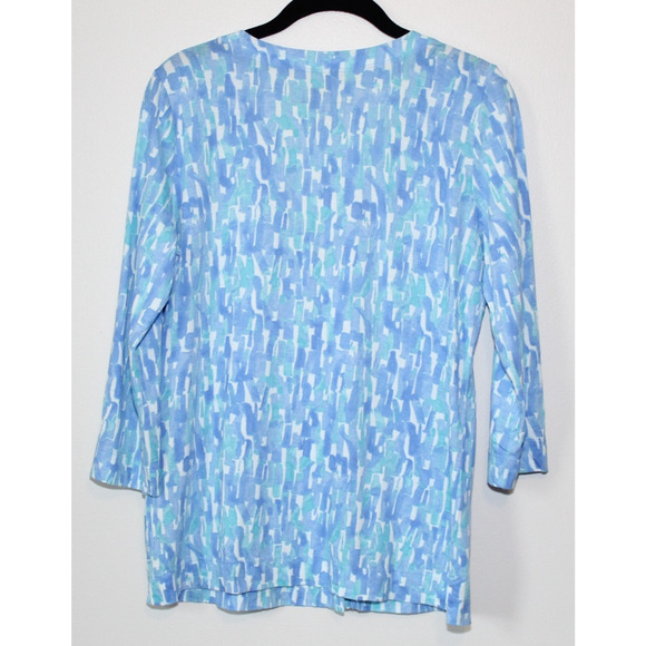 J. Jill Extra Fine Cotton Cardigan Blouse Blue Women's Size Small H14263 - Picture 7 of 14